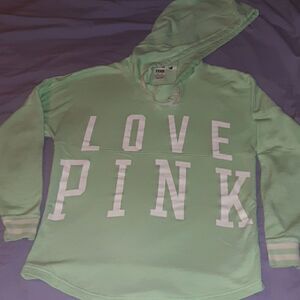 Victoria's Secret Love‎ Pink Green Hoodie XS